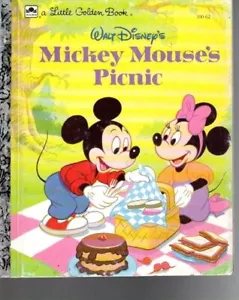 Mickey Mouse Picknick -- Vintage kleines goldenes Buch -- KOSTENLOSER VERSAND - Bild 1 von 1