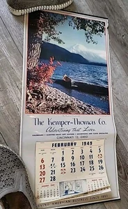 1949 The Kemper-Thomas Co. Calendario Pubblicitario Thy Woods Tempted Hills Dyke Vintage - Foto 1 di 16