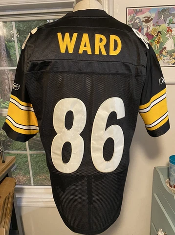 Reebok Hines Ward Steelers Black Jersey Sewn Stitched #86 On Field LARGE Cover