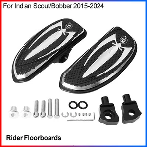Un par de tablas de piso negras de aleación de aluminio para Indian Scout/Bobber 2015-2024 - Imagen 1 de 12