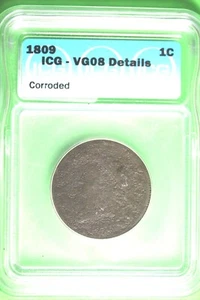1809 - ICG VG08 DETAILS Classic Head Large Cent! #B35676 - Picture 1 of 2