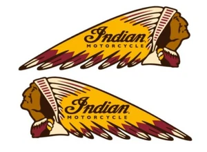 Indian Tank Vinyl Decals Gas Fuel Bike Sticker Emblem Left & Right Motorcycle - Foto 1 di 1