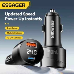 140W Car USB C Charger QC 3.0 Type C PD Fast Charging Adapter For iPhone Laptop - Picture 1 of 7