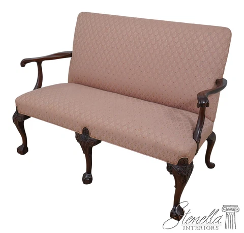 60259EC: SOUTHWOOD Chippendale Style Ball & Claw Foot Settee Cover