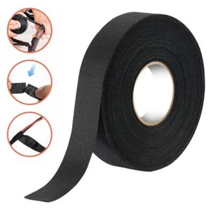 Heat-Resistant Electrical Tape Car Wire Fire-Proof Cloth Black Fabric 9/19/25mm - Afbeelding 1 van 17