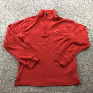 Polo Ralph Lauren Sweater Boys Large Red Pony 1/4 Zip Pullover Knit - Picture 1 of 8