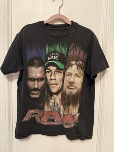 WWE Raw Boys T-Shirt L(10/12) Youth Black Randy Orton John Cena Daniel Bryan Tee - Picture 1 of 11