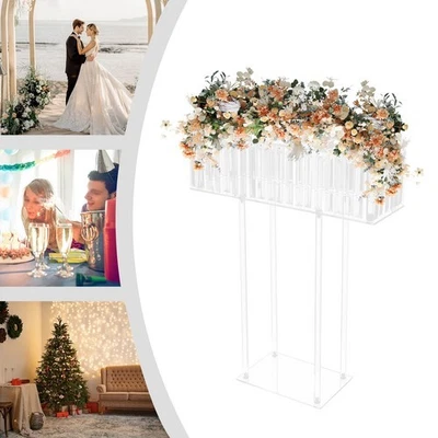 Soporte de flores de acrílico transparente de 30,7 pulgadas para centros de mesa de boda Foto 1 de 4