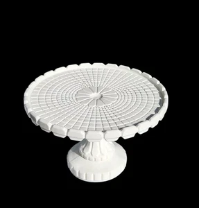 Atterbury Milchglas Waffel Standfuß Kuchenständer mit kleinem MÄNGEL. Handarbeit 1880er Jahre - Bild 1 von 10