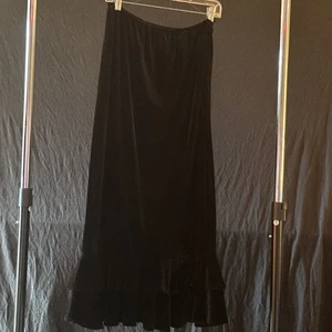 Js Edward Velvet Black Skirt Long  - Picture 1 of 2