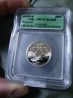 2003 S 25C Missouri State Quarter PR70DCAM ICG - Image 1 of 4