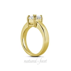 Anillo de compromiso solitario de oro amarillo con diamantes naturales princesa 2,04 quilates F VS1 - Imagen 1 de 3