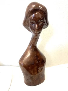 RARO Busto Femminile Testa Vintage 17” Yozie Stampo Ceramica Figura 1986 Donna - Foto 1 di 13
