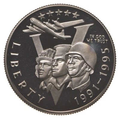 1993 Proof WWII World War 2 1991-1995 Commemorative Half Dollar *9473 - Image 1 of 3