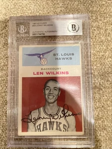1961 Fleer 44 Len Wilkens HOF RC Rookie - BVG Auto handsigniert - Bild 1 von 2