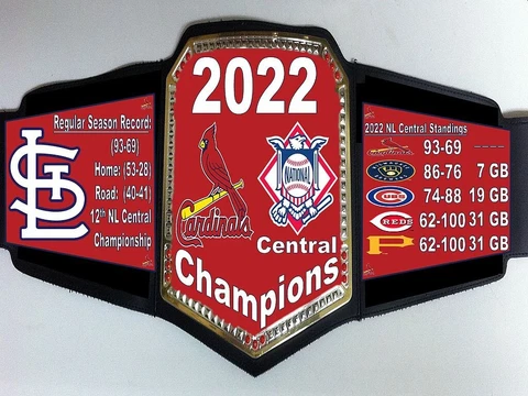 St. Louis Cardinals 2022 National League Central Division Champion Title Belt Cover