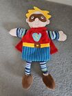 Superhero Hand Glove Puppet. The Puppet Company. Brown Mask. Yellow Hair.