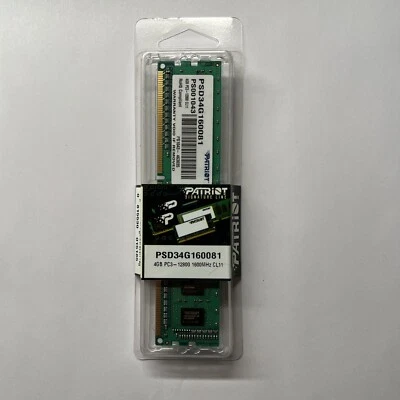 Patriot Signature 4GB DDR3 PC3-12800 1600MHz CL11 DIMM Memory PSD34G160081 - Image 1 of 3