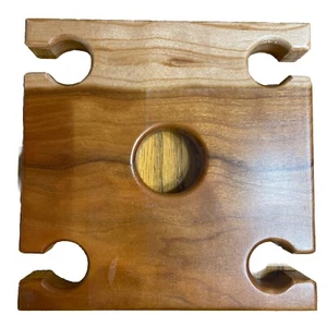 Portavasos de vino de madera pulida artesanal 6 pulgadas x 6 pulgadas Berea Ky EE. UU. - Imagen 1 de 6