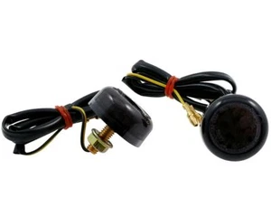 2x LED Micro Mini Blinker rund schwarz getönt Custom universal Tuning ATV - Bild 1 von 1