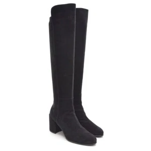 Stivali donna Stuart Weitzman Alljack sopra il ginocchio 11 M neri scamosciati scarpe con tacco - Foto 1 di 7