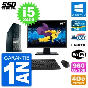 PC Dell 390 SFF Screen 19 " Intel i5-2400 RAM 4Go SSD 960Go HDMI Windows 10 Wifi - Picture 1 of 3
