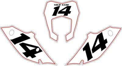 2014-2017 GasGas EC250-EC300 Pre-Printed White Backgrounds with Red Pinstripe Foto 1 de 3