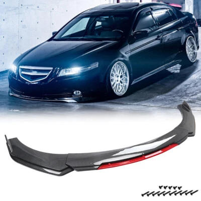 For Acura TSX A-SPEC Front Bumper Lip Spoiler Splitter Dual-Layer Carbon Look - Изображение 1 из 4