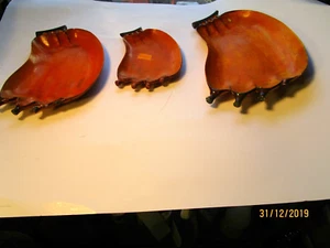 Vintage Bananenform MCM Kitschig Holz Servierschalen 3er Set - Bild 1 von 10