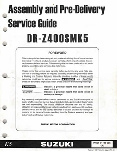 OEM Genuine Suzuki New Bike Service/Assembly Manual 2005 DRZ400SM/DR-Z400 SM - Picture 1 of 3