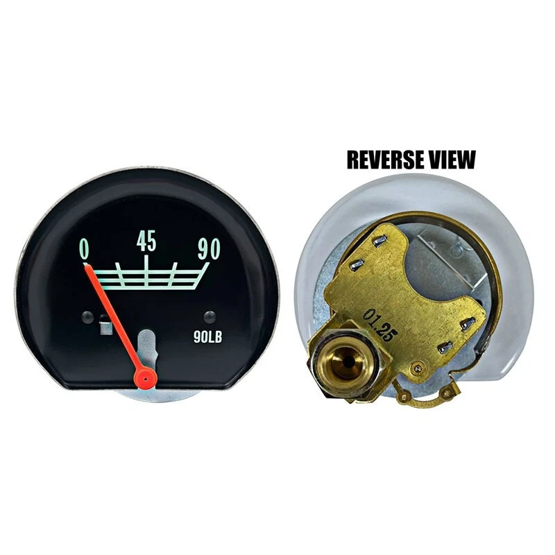 Camión medidor de presión de aceite 1967-72 camión Chevrolet con aguja roja - 0-90 lb Foto 1 de 1