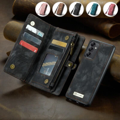 Removable Wallet Case Zip Card Leather Flip Cover for Samsung A15/A25/A35/A55 - Image 1 of 4
