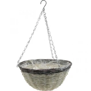 Blumenampel Hängetopf Shabby Chic Weiß Braun Ø31,5cm - Bild 1 von 3