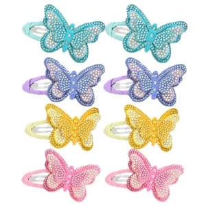 8PCS Hair Clips Small Snap Hairpins Cute Hair Clips Butterfly Hair Clips Kids - Picture 1 of 12