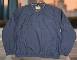 Dunbrooke Golf Pullover Men's Size Large VNeck Windbreaker - Navy Blue - Picture 1 of 14