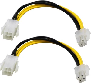 (2-Pack) 4-Pin Molex M/F SATA Cable ATX 12V Power Supply 4-Pin CPU Male to Femal - Picture 1 of 12