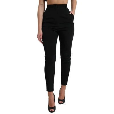 Pantalones DOLCE & GABBANA Negro Lana Elastizados Cintura Alta Ajustados IT40/US6/S 1200usd Foto 1 de 4