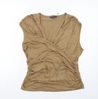 Marks and Spencer Womens Brown Modal Basic Blouse Size 16 V-Neck - Wrap Style