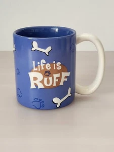GUND Gifts " Life Is RUFF" Ceramic Blue Coffe/Tea Mug (P15) - Picture 1 of 9