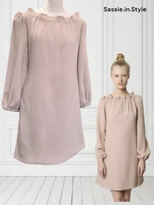 Mini Vestido GOAT Talla Reino Unido 8 Crema Lana Forrado en Crepe - Purdey - Como aparece en Vogue - Imagen 1 de 9