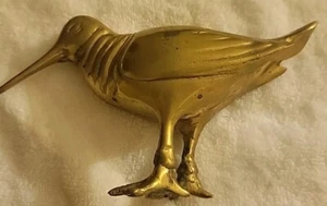 Solid Brass Bird Figurine Small Statue Home Ornament Figurines Collectibles - Picture 1 of 2