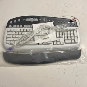 Microsoft Keyboard 1.0A Multimedia Wired Ergonomic Internet Keys KB-0168 - Picture 1 of 8