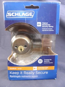 Schlage Deadbolt Lock Lifetime Warranty Easy Installation B62N V 609 - Picture 1 of 6