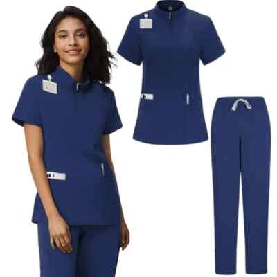 Traje de Jogger Médico Quirúrgico Uniforme Usar Conjunto Exfoliante Enfermera Ropa de Trabajo Nuevo EE. UU. Foto 1 de 4