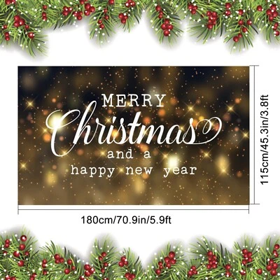 71"x 45" Christmas Photography Background Merry Christmas Wall Art Backdrop Deco - Image 1 of 4