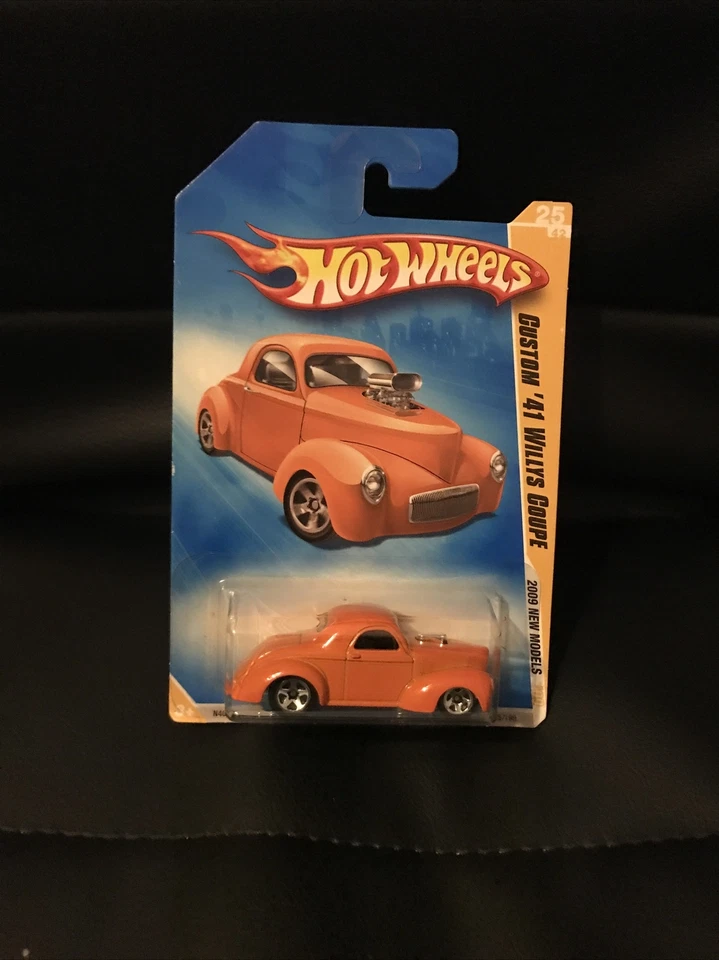 CUSTOM '41 WILLYS COUPE 1/64 HOT WHEELS 2009 NEW MODELS 25/42 ORANGE 025/190 - Image 1 of 1