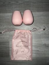 NEW Odeme Set of 2 Silicone Wine Glasses “What a Pair” in Pink Rose - SO CUTE