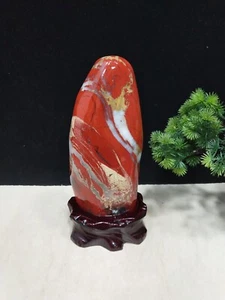 3,96 lb TOP Natural Rojo Jaspe Cuarzo Tallado Cristal Mineral Espécimen + Soporte - Imagen 1 de 6