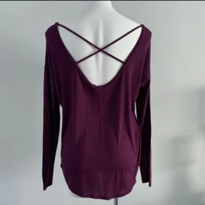 VS Victoria Secret PINK superweiches Langarm-Top mit Trägern hinten U-Boot-Ausschnitt L XL - Bild 1 von 7