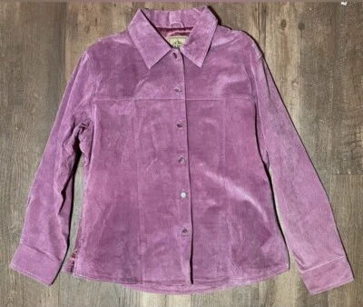 A.M.I. Women’s (Medium) ￼Suede Leather Button Up Lined Jacket Mauve Pink - Image 1 of 4